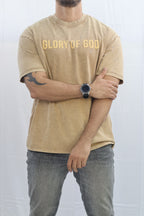 Glory of God Oversized T-Shirt - in Light Brown