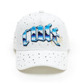 Cult x El Alfa Premium Logo 5 Panel A Frame Trucker Hat "Panther" in Winter White 625B8-CH106A