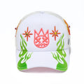 Cult's Mesh Back Trucker Hat "Sunny Daze Spider" In Winter White 626AC-CH65A